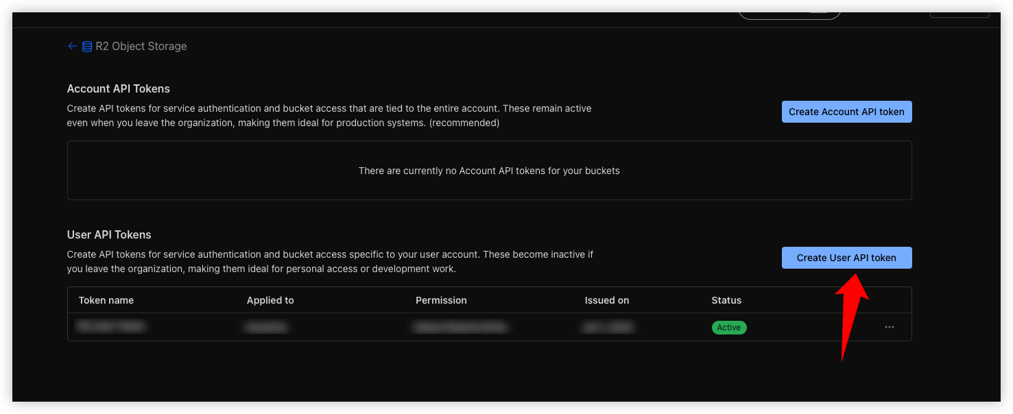 Create User token