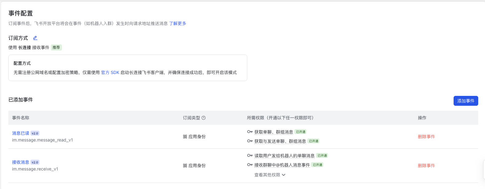 Event permissions